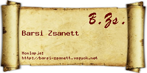 Barsi Zsanett névjegykártya